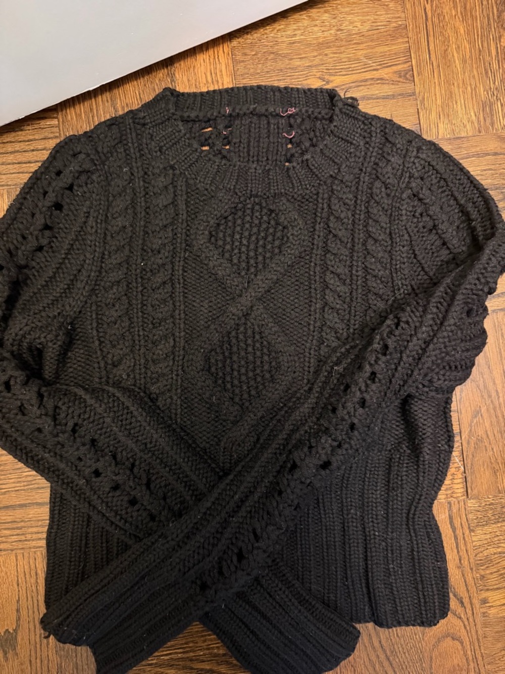 Black Cable-Knit Women’s Sweater